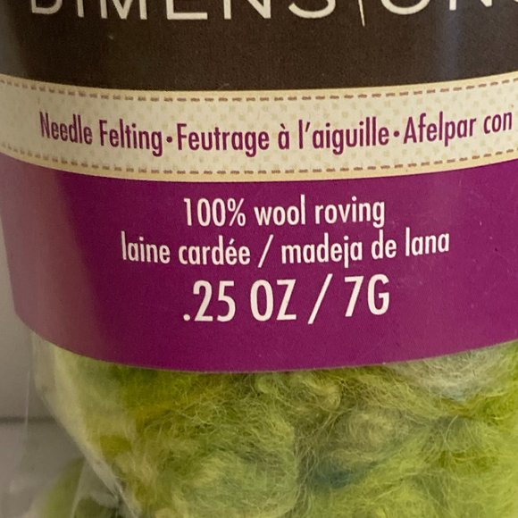 24 Dimensions FeltWorks 100% Wool Green Curly Roving 0.25oz Needle Felting Craft - Picture 5 of 15